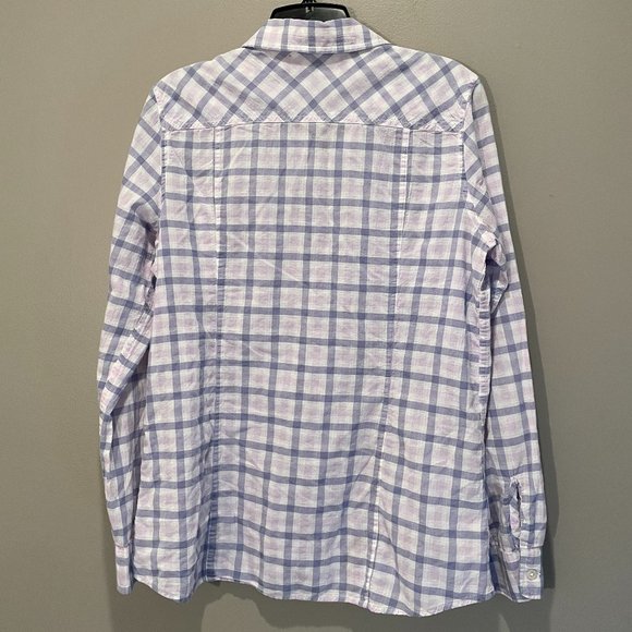 Eddie Bauer Womens Plaid Button Down Shirt Pink w/ Gray Size M   New w/o Tags - Picture 2 of 4